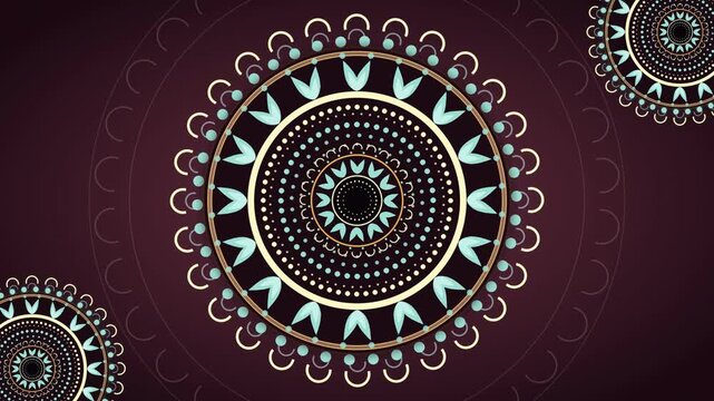 Elegant Mandala Pattern on Dark Maroon Background