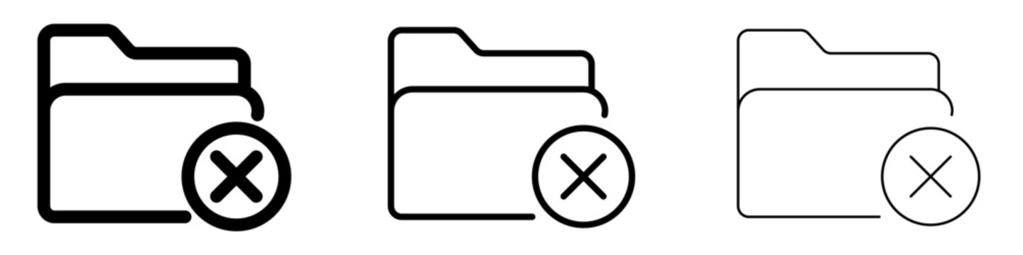 Folder remove flat icon for delete or error message