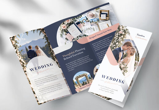 Trifold Brochure Template for Wedding Planner, Wedding Planning and Event Services