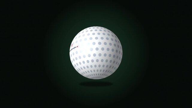 animated golf ball rotating with dimples, abstract sports background, clean digital motion graphic