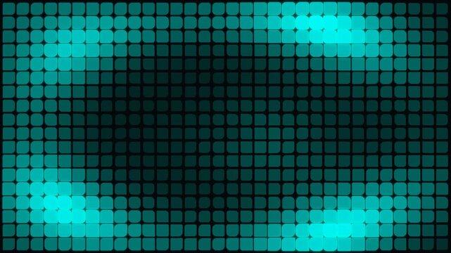 Abstract cyan glowing grid background with modern illuminated digital matrix and futuristic glowing squares pattern design