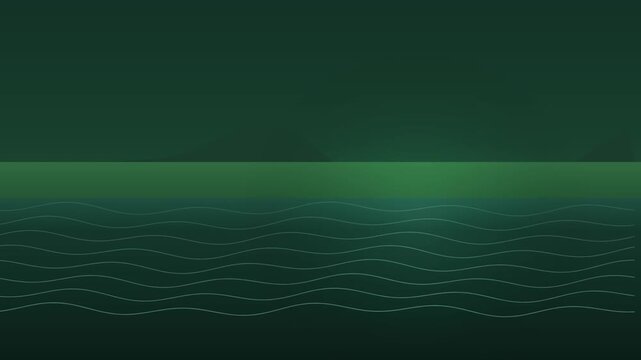 Minimalist dark green background with abstract wavy lines moving across horizontal plane minimalist design dark theme fluid motion modern background simple pattern
