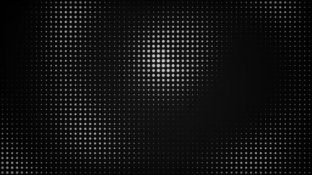Abstract dark background featuring futuristic halftone dot matrix pattern with glowing white points and technological texture