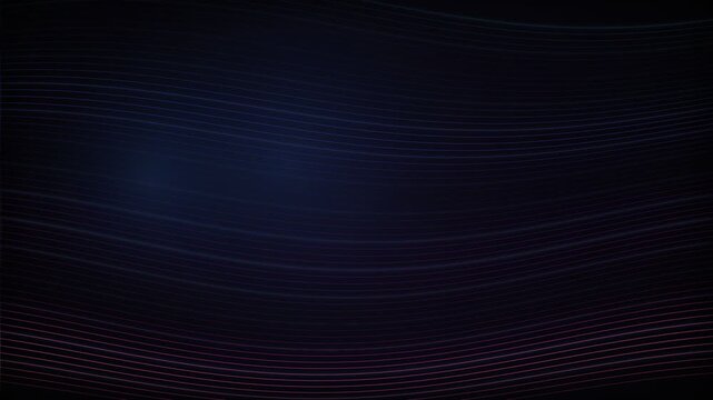 Abstract dark background with smooth flowing lines and subtle glowing wave patterns in blue and purple tones