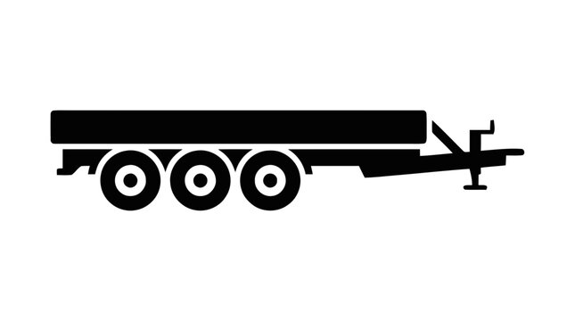 Vector illustration of flatbed trailer icon a transparent background