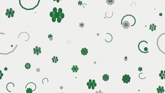 Seamless loop muted green ornamental medallion motion background