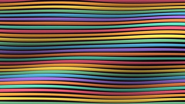 Retro pastel candy colorful neon waves pattern background and loopable video motion