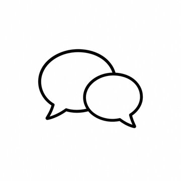 白黒の会話吹き出しアイコン