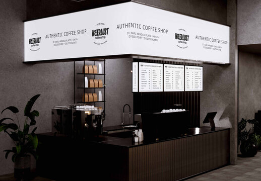 Food Counter Storefront Mockup