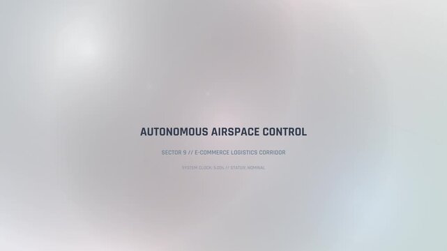Autonomous airspace control system UI for e-commerce logistics corridor showing drone collision avoidance vector detection and UAV flight path management interface with digital radar tracking