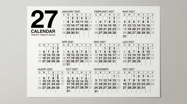Monthly calendar with dates and holidays marked