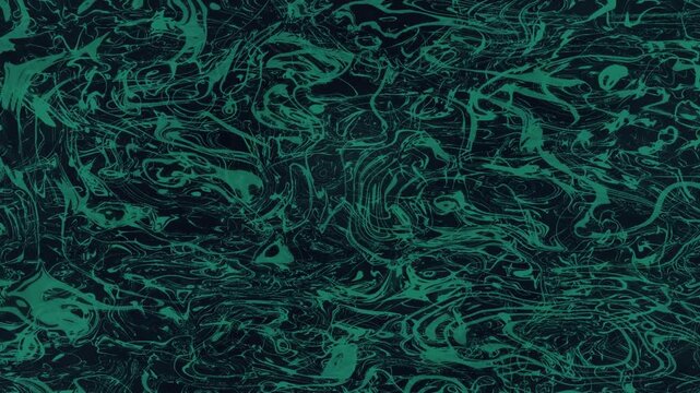 Emerald green frost crystal aurora abstract fluid texture background and loopable video motion