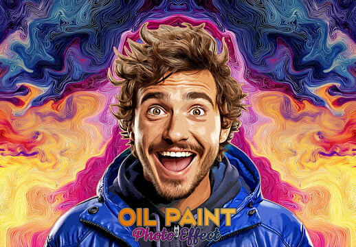 Colorful Oil Paint Photo Effect Mockup