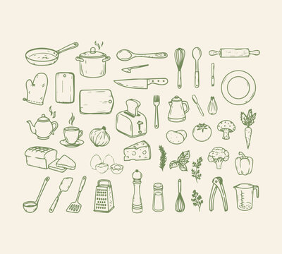 Culinary Kitchen Essentials Doodle Collection