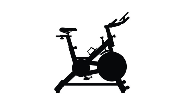 Stationary exercise bike in black silhouette bicycle