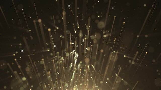 Champagne light columns, floating dots glittering flares rich cinematic atmosphere for gala openings, anniversary titles, festive advertising, luxury branding and sophisticated celebration visuals.
