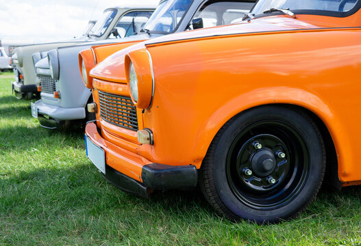 Vintage Orange Trabant 601 Car in Zwickau Saxony Germany