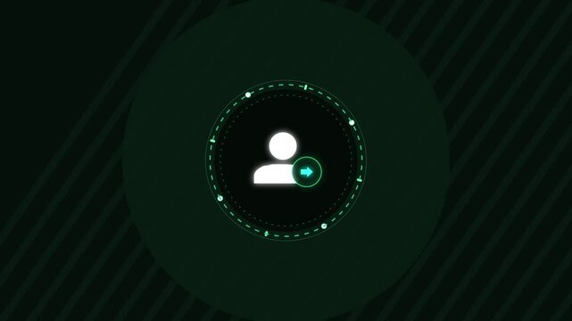 User interface element, abstract technology background, animation of adding new profile icon, digital network connection