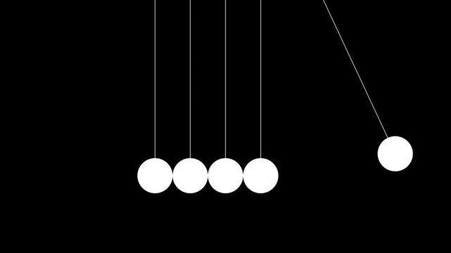 Newton Cradle Physics Demonstration Showing Conservation of Momentum and Energy.