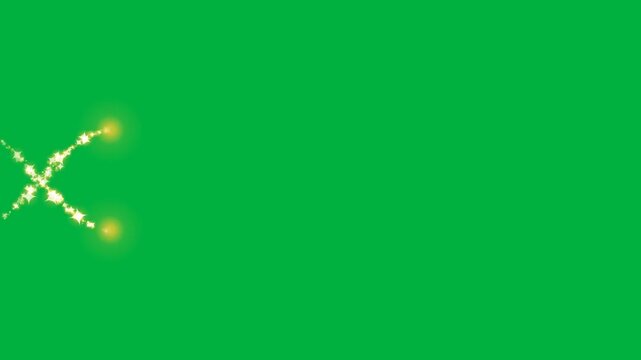 Shining double helix magic beam golden glitter star particles twinkling on green screen chroma key background, luxury award event intertwined stardust shimmering video 4k