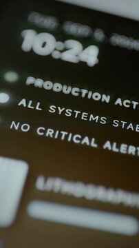 Factory status panel reports stable production at 10:24