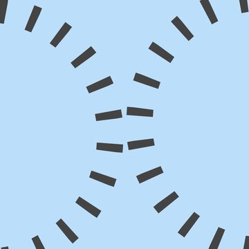 An abstract optical illusion featuring two curves of black dotted lines that appear curved, when in fact they are straight and parallel. A white background with a distorted visual effect.