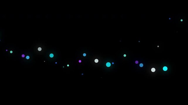 Flowing stream of colorful particles, abstract glowing lights in motion, futuristic digital background