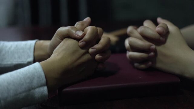 Two Friends Praying for Comfort and Spiritual Healing