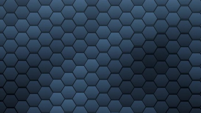 Dark blue hexagonal geometric wave texture background and loopable video motion
