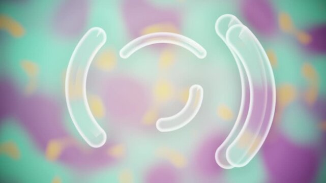 Abstract 3D glass curves rotating animation loop background