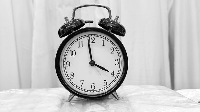 Monochrome Clock Before Dawn Hours