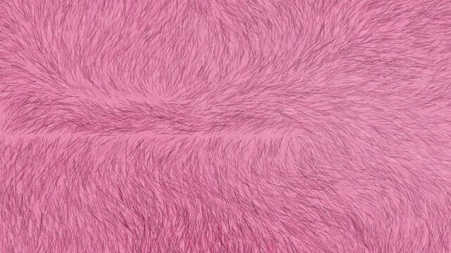 Soft pink plush faux fur texture background and loopable video motion