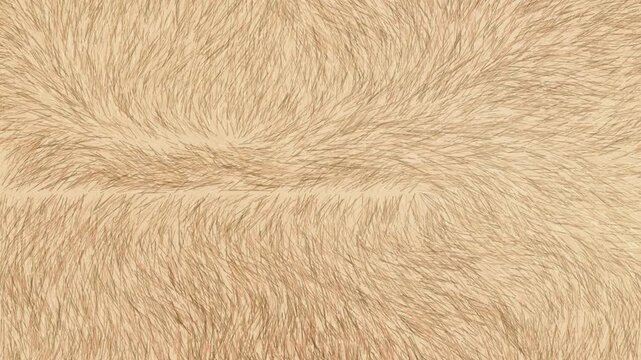 Soft cream beige plush faux fur texture background and loopable video motion