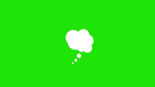 Thought bubble with question mark on Alpha channel, minimalist comic cloud motion graphic, animated thinking icon.