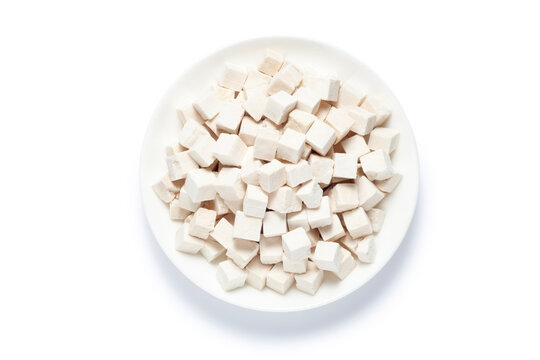 Poria cocos in a white ceramic dish, Chinese herbal medicine