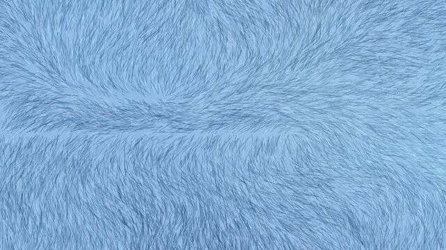 Soft blue plush faux fur texture background and loopable video motion