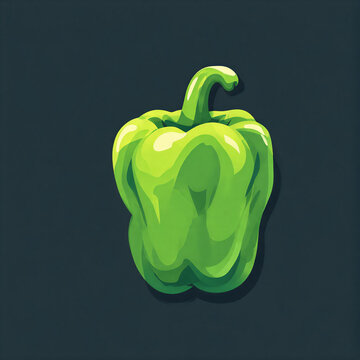 green pepper on black background