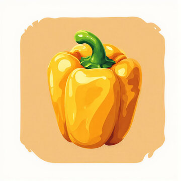 vector illustration of a paprika, isolated yellow bell pepper