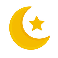 Islamic Crescent Moon and Star Illustration © Qonita