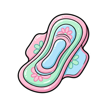Sanitary Pad with Floral Design: A colorful sanitary pad featuring a delicate floral pattern, designed for comfort and hygiene.