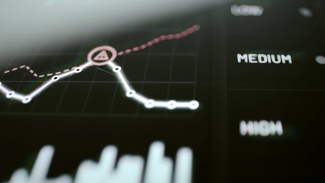 Warning triangle beside compliance risk chart