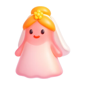 PNG Cute cartoon bride figurine