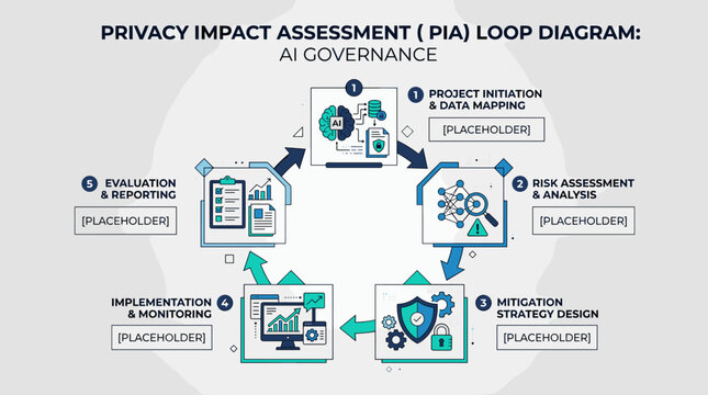 Privacy Impact Assessment Loop Diagram - AI Governance Infographic