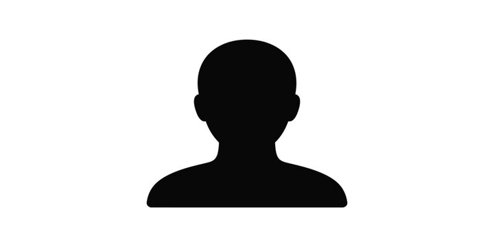 Black silhouette icon of a person representing a user profile or anonymous account on a white background