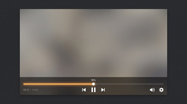 Modern Digital Media Video Player Interface