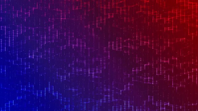 Colorful geometric pathways connected blocks abstract digital network depth. distributed computing, data transfer, cloud systems, infrastructure, connectivity, science, technology presentations cyber