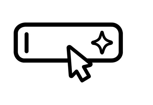 AI prompt input box icon with sparkle and mouse pointer