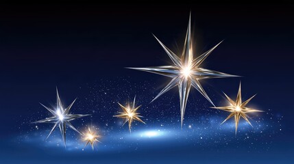 Fototapeta premium Glittering Stars in Night Sky with Shimmering Effect and Magical Aura for Dreamy and Ethereal Background Concepts