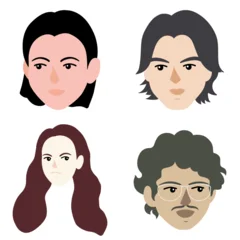 people face head cartoon character business user client icon group portrait different diversity person human avatar society smile man woman young adult art design illustration vector coloured drawing © Benjavisa Ruangvaree