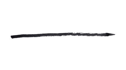 Obraz premium Single black ink brush stroke line on paper